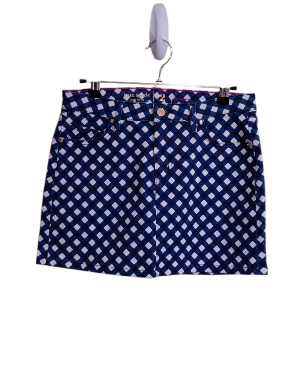 kate spade Navy and White Diamond-Print Skort